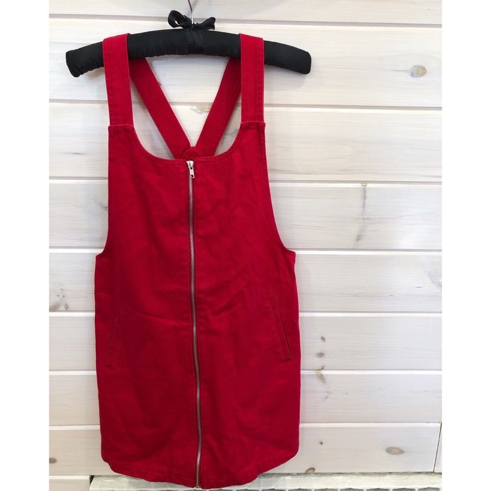 Red Overall Dress (Medium)